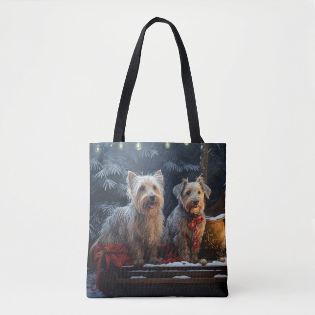 Australian Terrier Snowy Sleigh Christmas Decor  Tote Bag (Front)