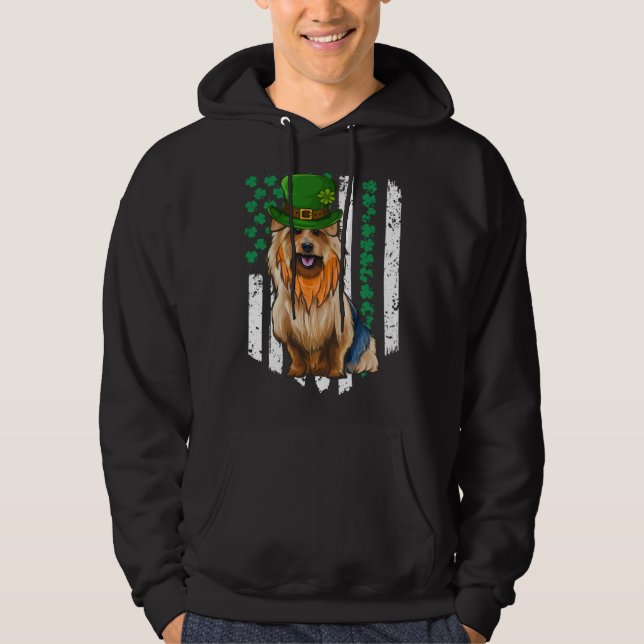 Australian Terrier St Patricks Day Irish American  Hoodie (Front)