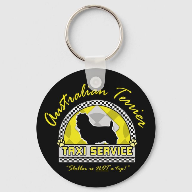 Australian Terrier Taxi Service Key Ring (Front)