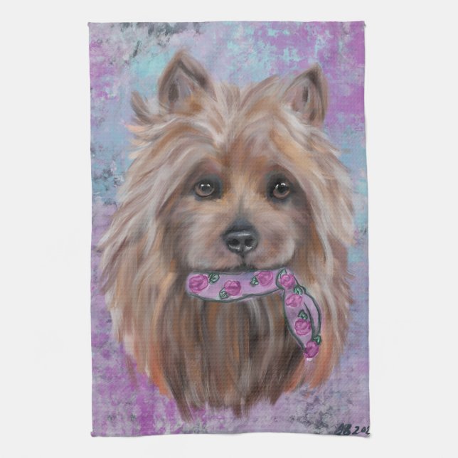  AUSTRALIAN TERRIER   TEA TOWEL (Vertical)