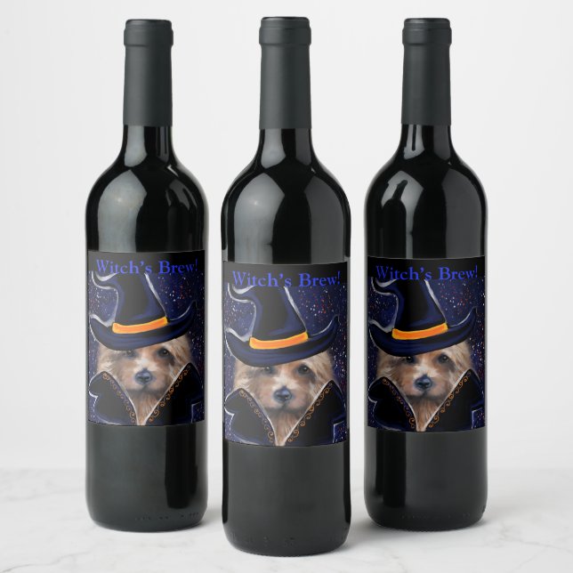 Australian Terrier  Wine Label (Bottles)