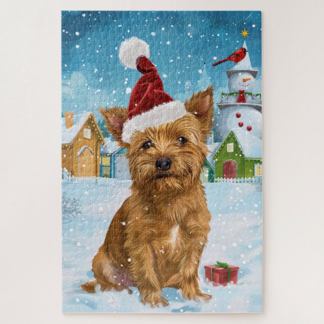 Australian Terrier Winter Wonderland Christmas  Jigsaw Puzzle (Vertical)