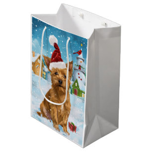 Australian Terrier Winter Wonderland Christmas Medium Gift Bag