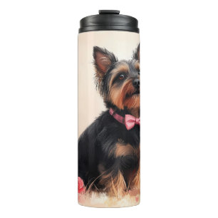 Australian Terrier with Roses - Valentine's Day Thermal Tumbler
