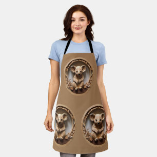 Australian Tree Hugger: Koala Bear Wood Print Apron