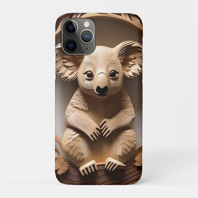 Australian Tree Hugger: Koala Bear Wood Print Case-Mate iPhone Case (Back)