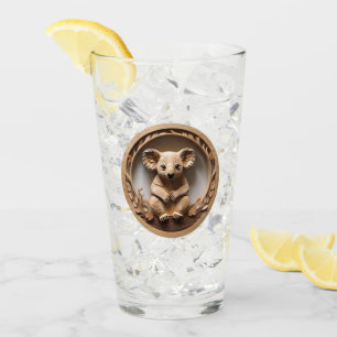 Australian Tree Hugger: Koala Bear Wood Print Glass