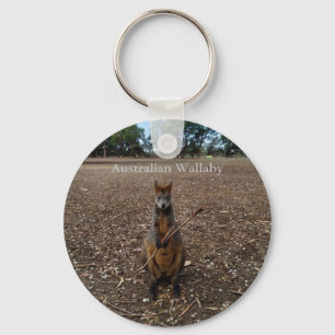 Australian Wallaby Eating Sticks, Keyring