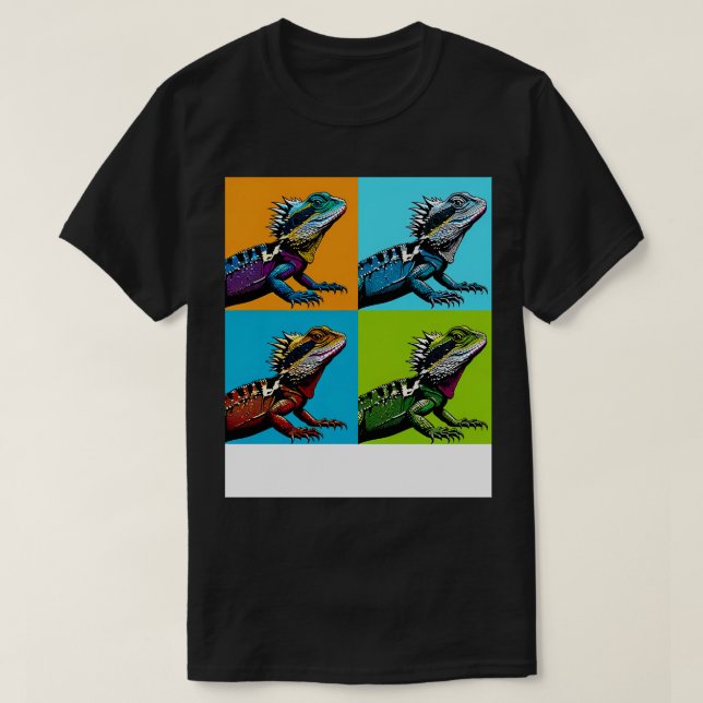Australian Water Dragon Art Cool Lizard T-Shirt (Design Front)