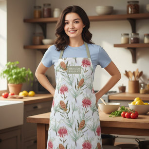 Australian Watercolour Wild Flowers Personalised Apron