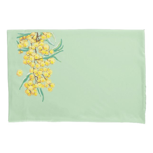Australian wattle blossoms pillowcase (Front)