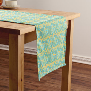 Australian wattle blossoms short table runner