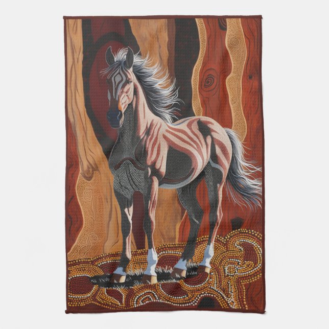 Australian Wild Brumby  Tea Towel (Vertical)
