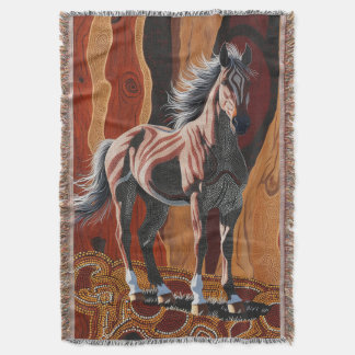 Australian Wild Brumby Throw Blanket