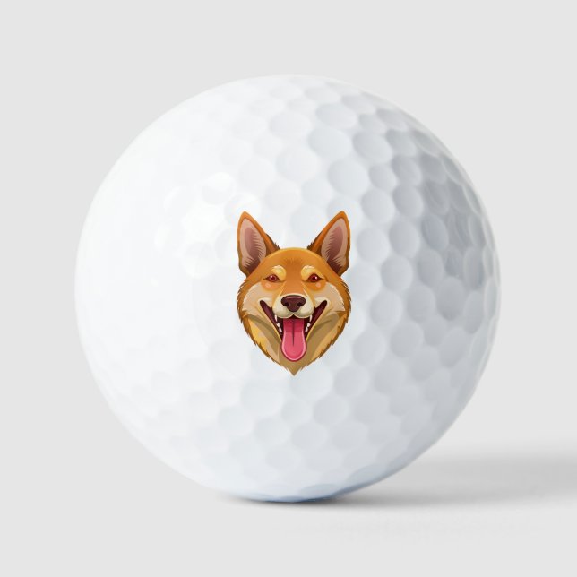 Australian wild dog dingo head golf balls (Front)