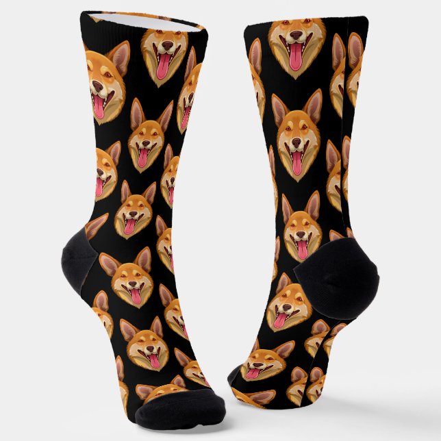 Australian wild dog dingo head socks (Angled)