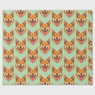 Australian wild dog dingo head wrapping paper