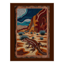 Australian Wild Lizard Wildlife Scene
