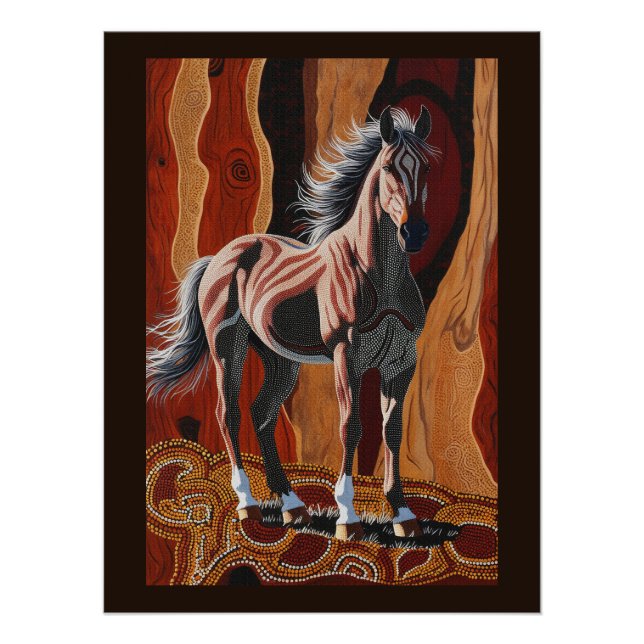 Australian Wild Outback Brumby Scene Poster (Front)