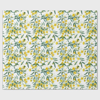 Australian Wildflower Golden Wattle Wrapping Paper