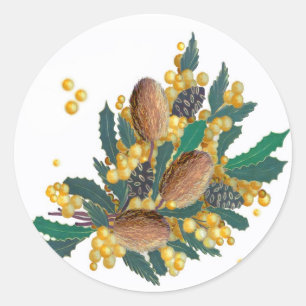 Australian Wildflowers - Banksia Classic Round Sticker