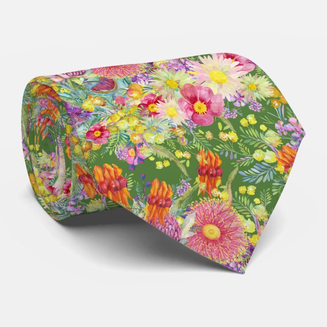 Australian Wildflowers  Tie (Rolled)