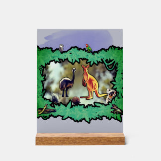 Australian Wildlife Bushland Frame Acrylic Sign