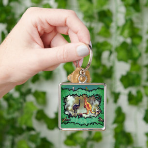 Australian Wildlife Bushland Frame Key Ring