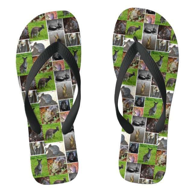 Australian Wildlife Collage, Thongs (Footbed)