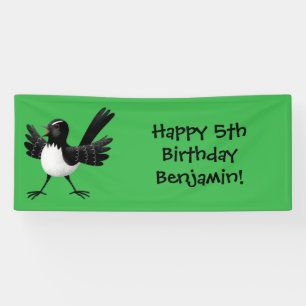 Australian Willie Wagtail cartoon  Banner