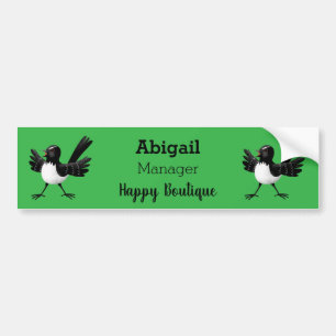 Australian Willie Wagtail cartoon  Bumper Sticker