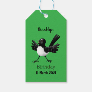 Australian Willie Wagtail cartoon Gift Tags
