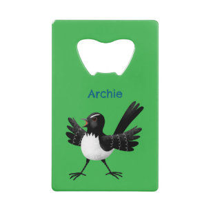 Australian Willie Wagtail cartoon personalized