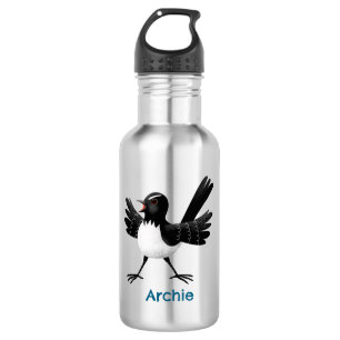 Australian Willie Wagtail cartoon personalized 532 Ml Water Bottle