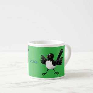 Australian Willie Wagtail cartoon personalized Espresso Cup