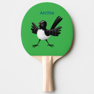 Australian Willie Wagtail cartoon personalized Ping Pong Paddle
