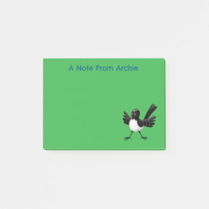 Australian Willie Wagtail cartoon personalized Post-it Notes