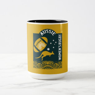 Australian Women's Rugby Sport Two-Tone Coffee Mug