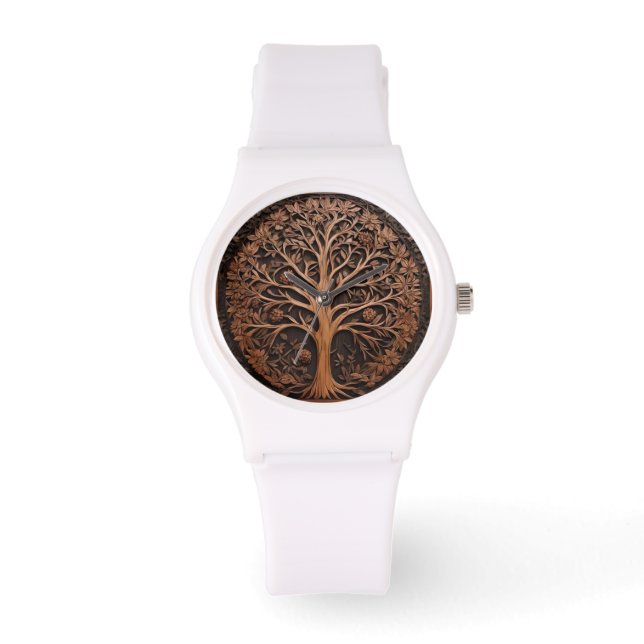 Australian Woodlands: 3D Warah Tree Wood Print, Watch (Front)