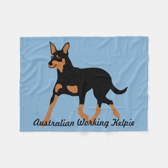 Australian Working Kelpie Fleece Blanket (Front (Horizontal))
