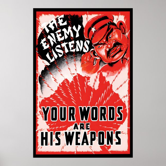 Australian WWII Propaganda Poster The Enemy (Front)