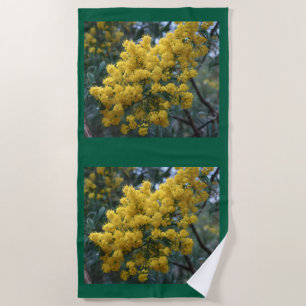 Australian Yellow Wattle Tree, Beach Towel
