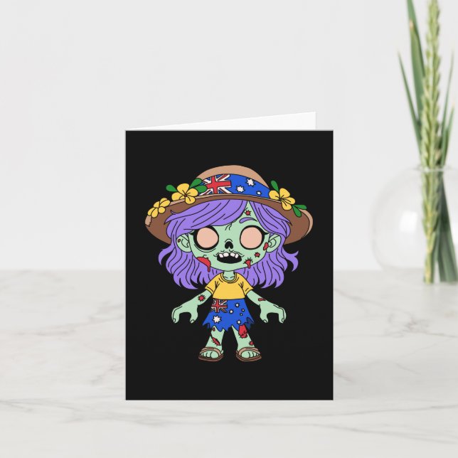 Australian Zombie Note Card (Front)