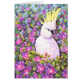 Australiana cockatoo tibouchina card