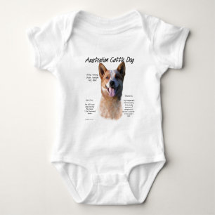 AustralianCattle Dog (redspec) History Design Baby Bodysuit