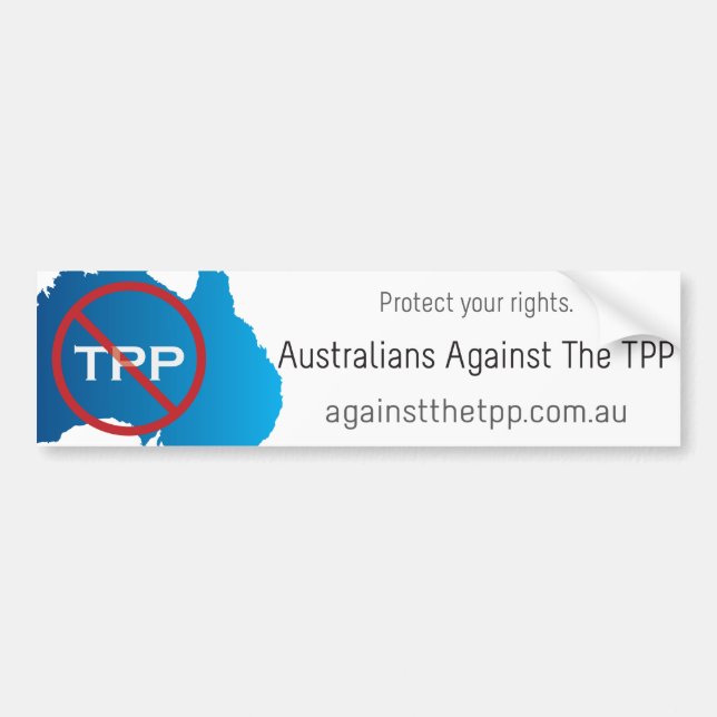 Australians Against The TPP bumper sticker (Front)
