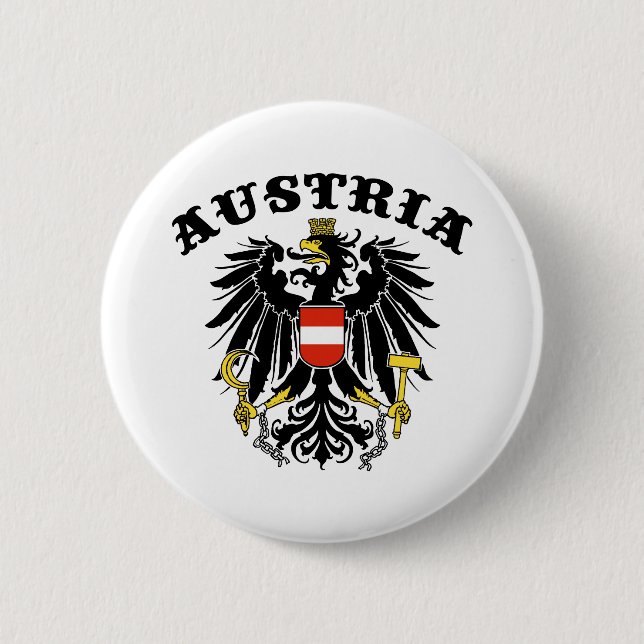 Austria 6 Cm Round Badge (Front)