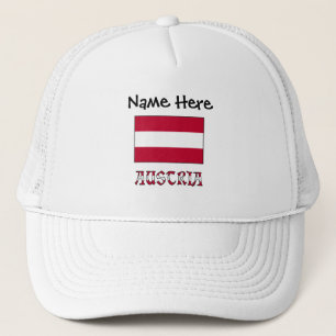 Austria and Austrian Flag Personalised Trucker Ha Trucker Hat