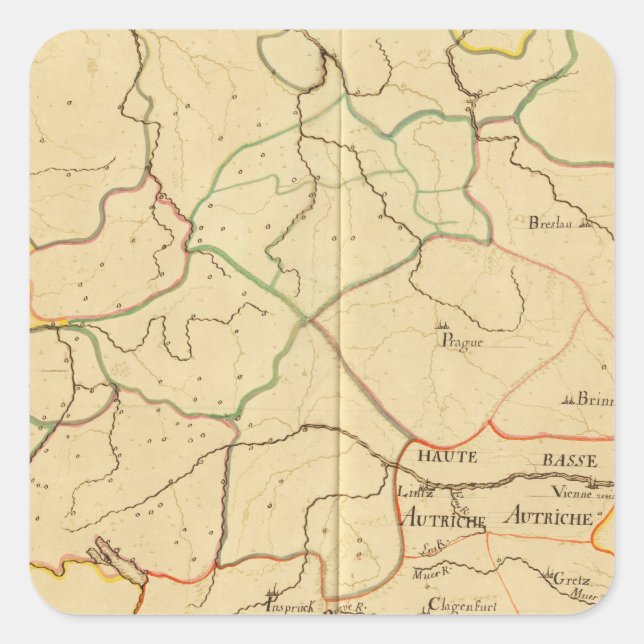 Austria and Czech Republic 3 Square Sticker (Front)