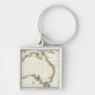 Austria and Indonesia Engraved Map Key Ring